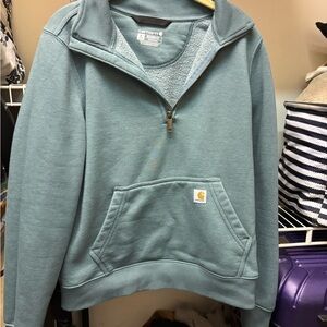 Carhartt Teal Zip-Up Sweater
